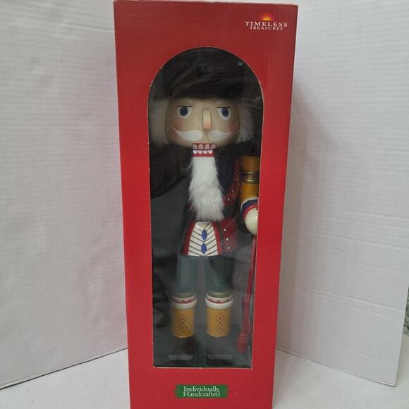 Timeless Treasures 18" Deluxe Wooden "Chubby" Nutcracker in Box Handcrafted Rare - Picture 1 of 6